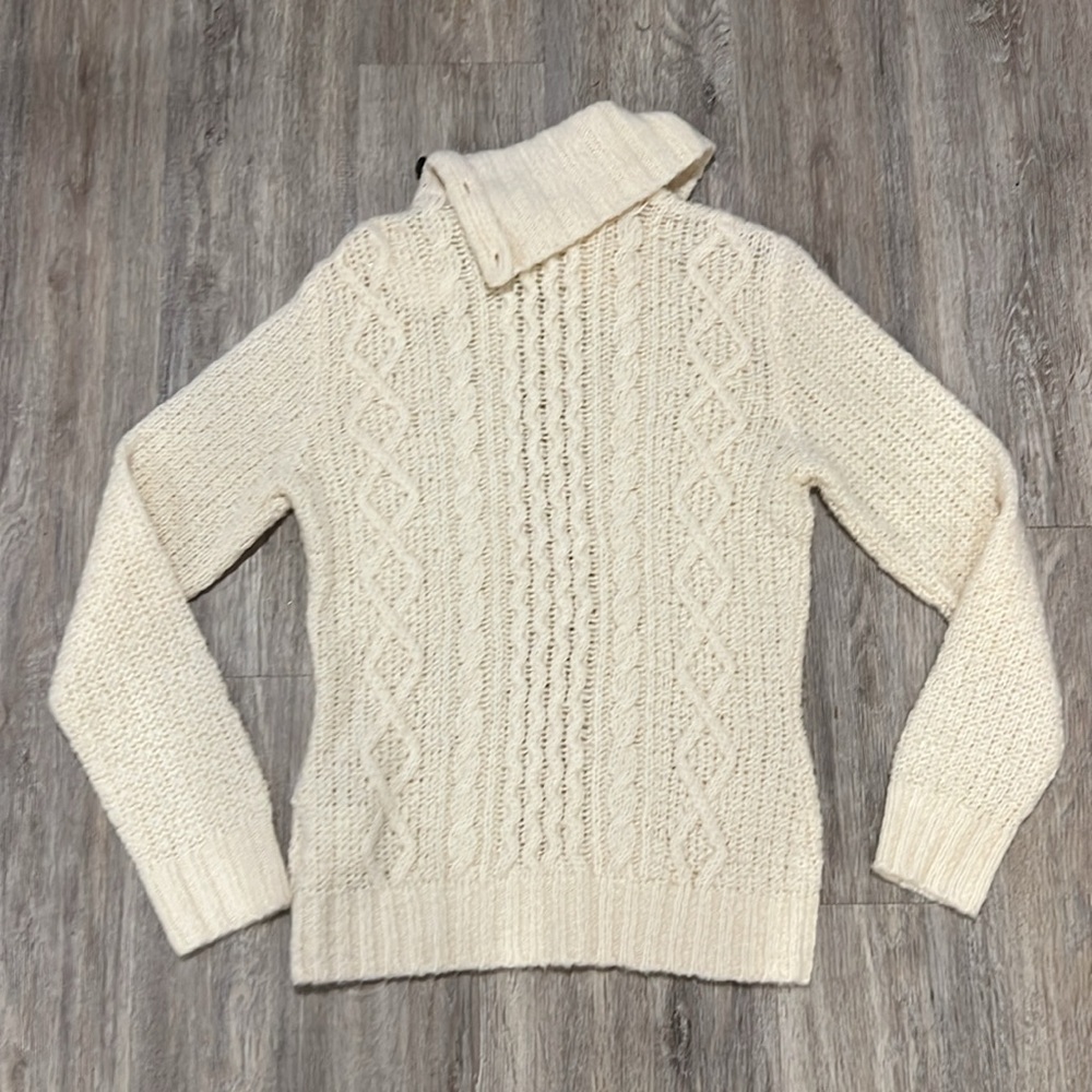 Gap Wool/Camel Hair Turtle Neck With Buttons Knit Sweater​ - Picture 7 of 13